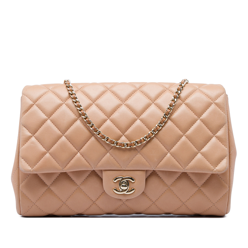 Pre-Loved Chanel CC Quilted Lambskin Clutch With Chain